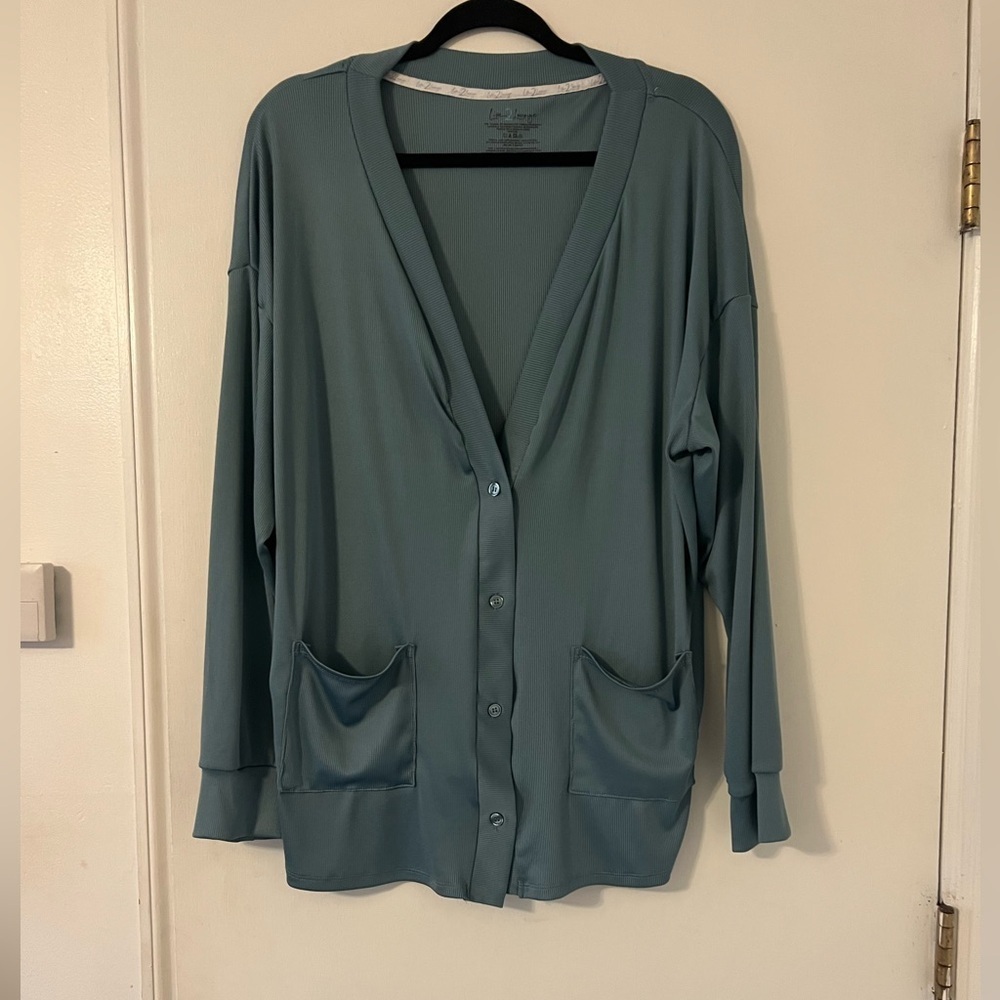 Love To Lounge Teal Button-Up Cardigan with Pockets size XXL (Q116)